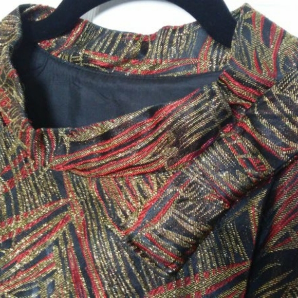 50's 60's Gold Lame Swing Coat Trapeze Coat - Picture 6 of 13